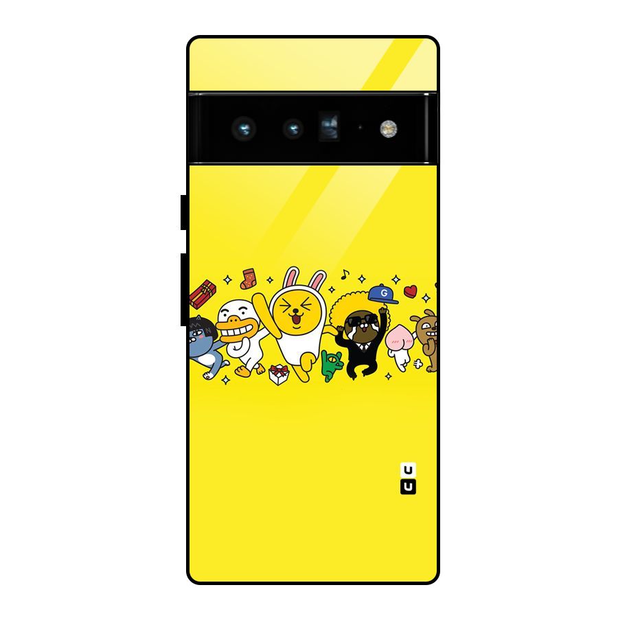 Yellow Friends Glass Back Case for Google Pixel 6 Pro