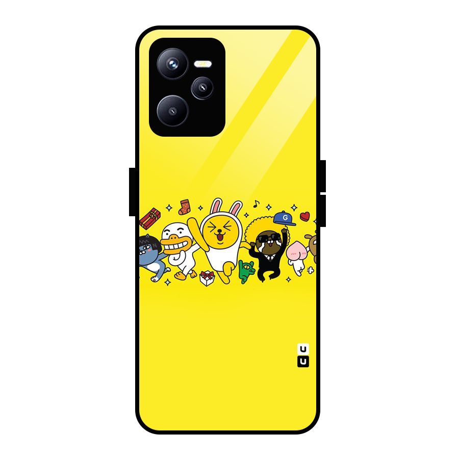 Yellow Friends Glass Back Case for Realme C35