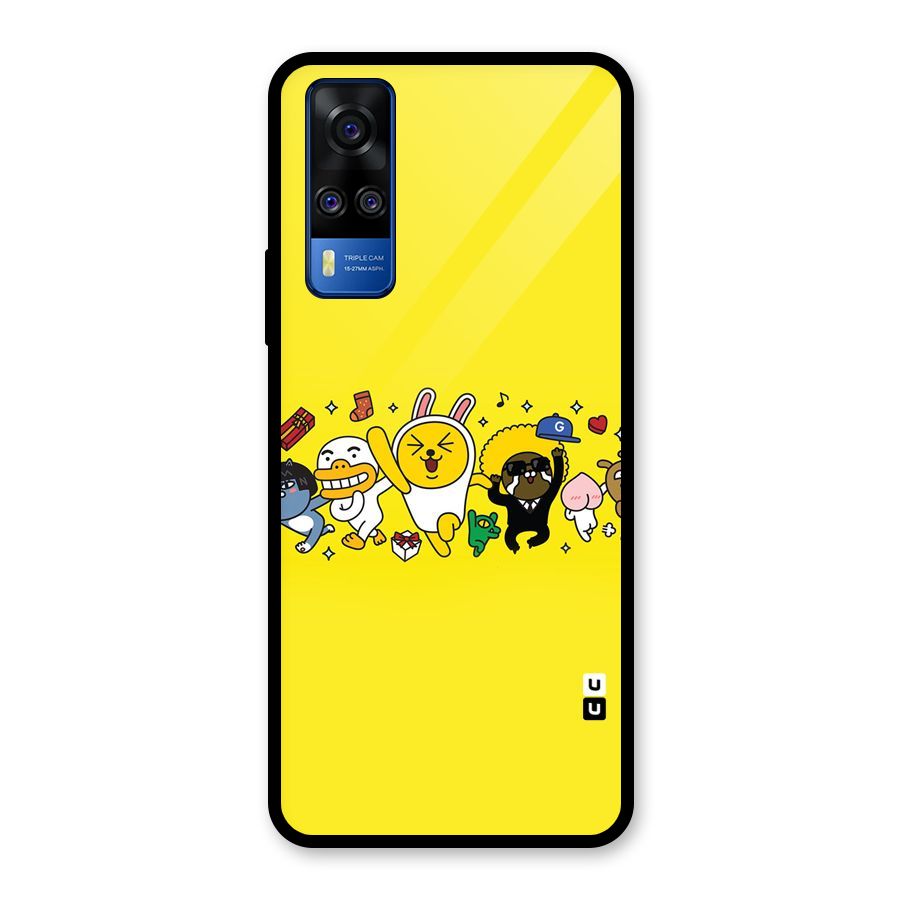 Yellow Friends Glass Back Case for Vivo Y31