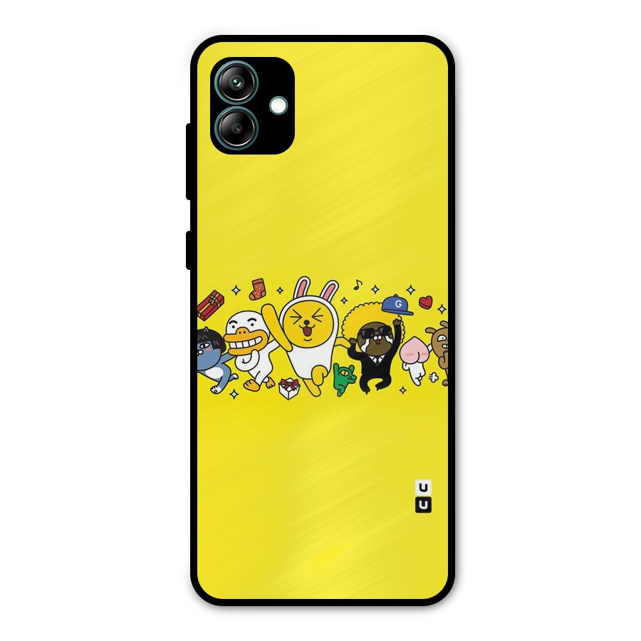 Yellow Friends Metal Back Case for Galaxy A04