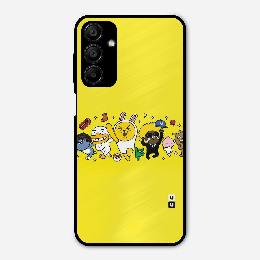 Yellow Friends Metal Back Case for Galaxy A15 5G