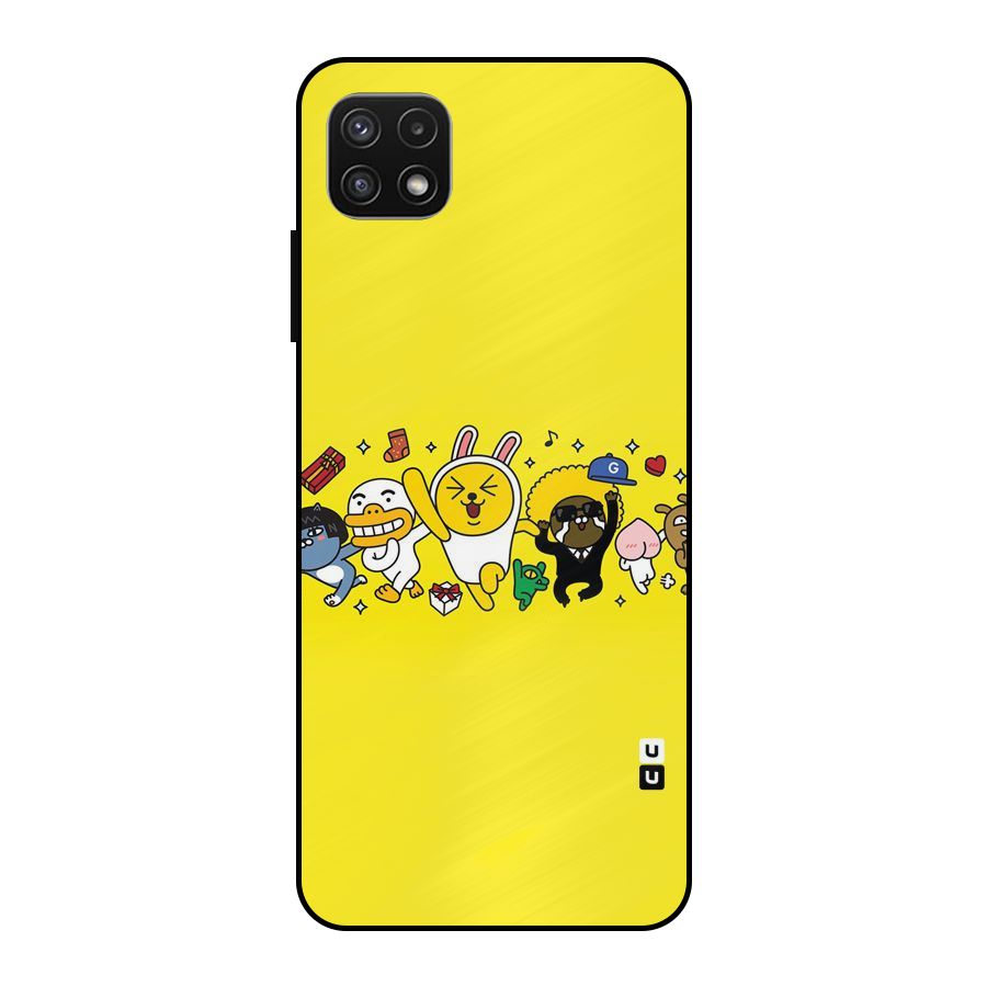Yellow Friends Metal Back Case for Galaxy A22 5G
