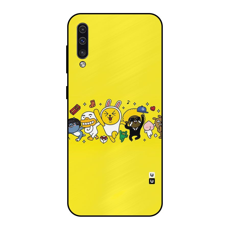 Yellow Friends Metal Back Case for Galaxy A50s