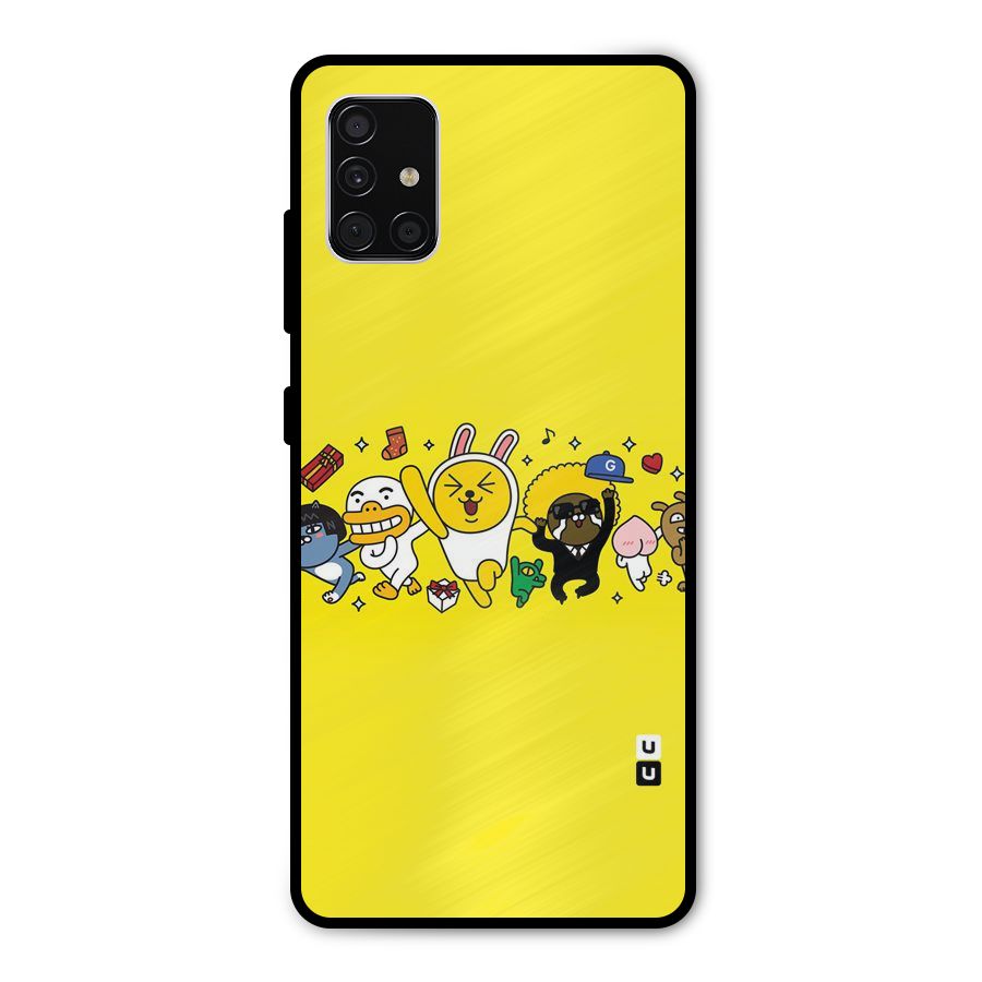 Yellow Friends Metal Back Case for Galaxy A51