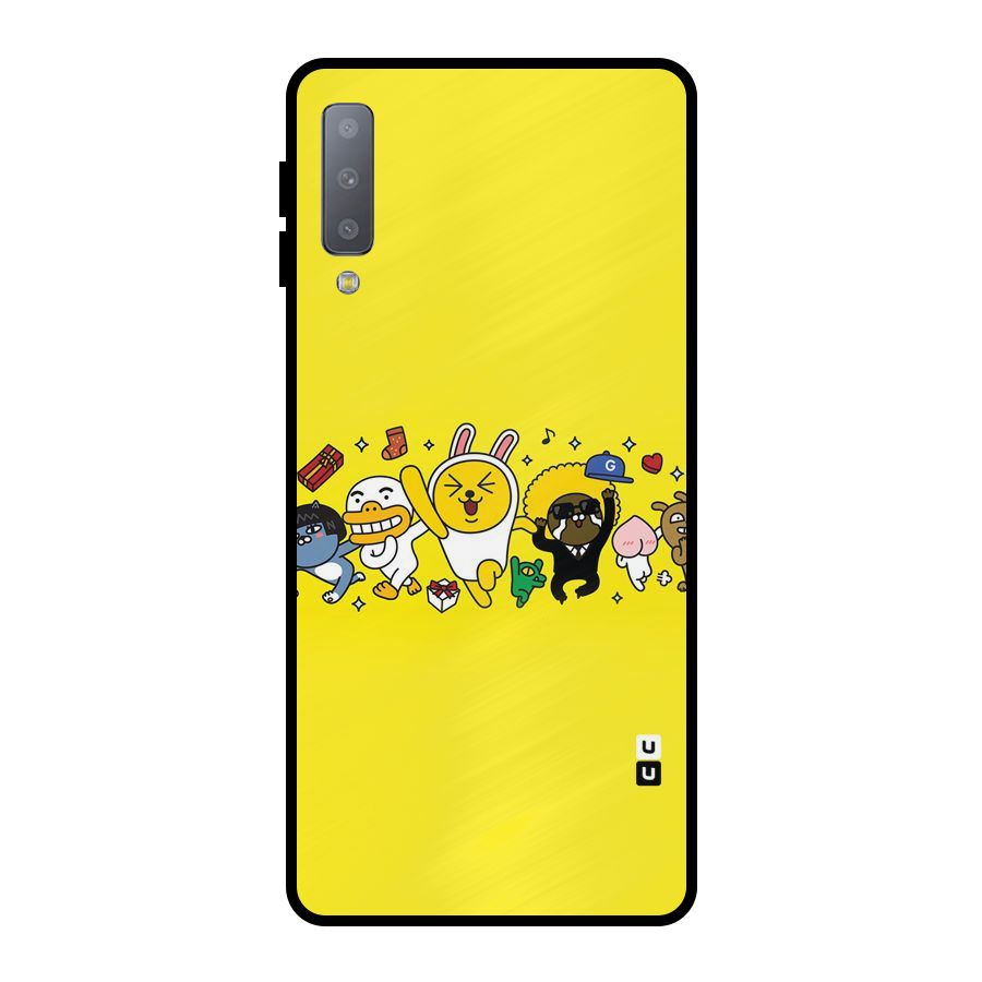 Yellow Friends Metal Back Case for Galaxy A7 (2018)