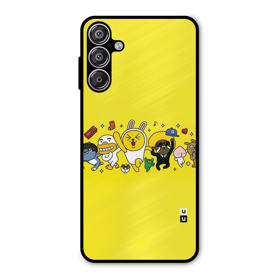 Yellow Friends Metal Back Case for Galaxy F15