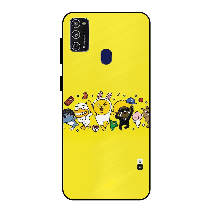 Yellow Friends Metal Back Case for Galaxy M21