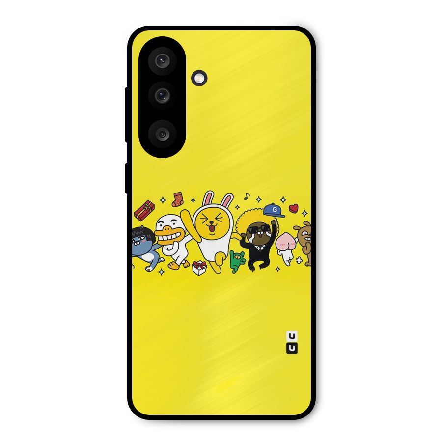 Yellow Friends Metal Back Case for Galaxy M56