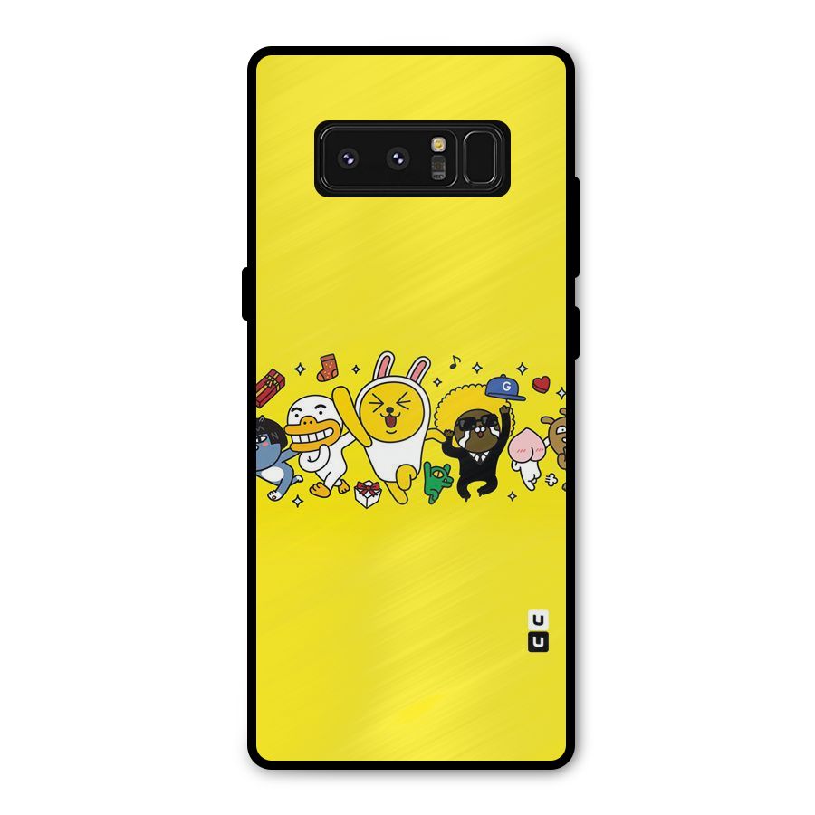 Yellow Friends Metal Back Case for Galaxy Note 8