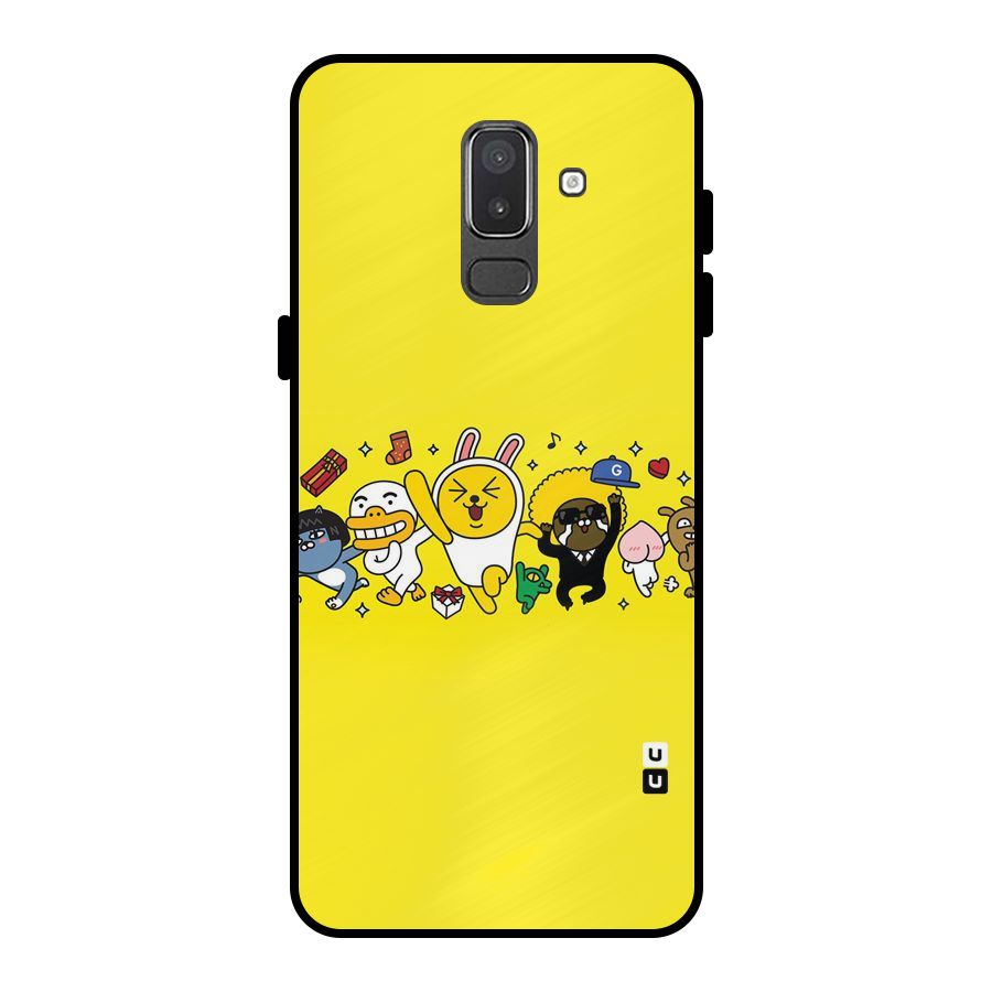 Yellow Friends Metal Back Case for Galaxy On8 (2018)