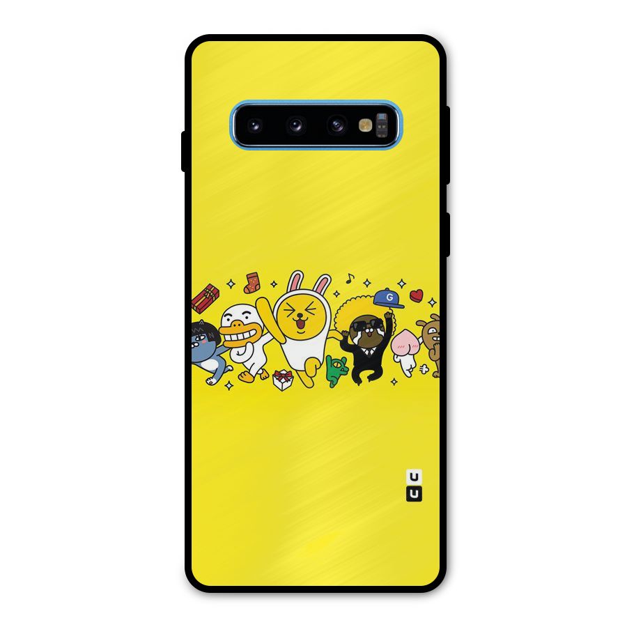 Yellow Friends Metal Back Case for Galaxy S10