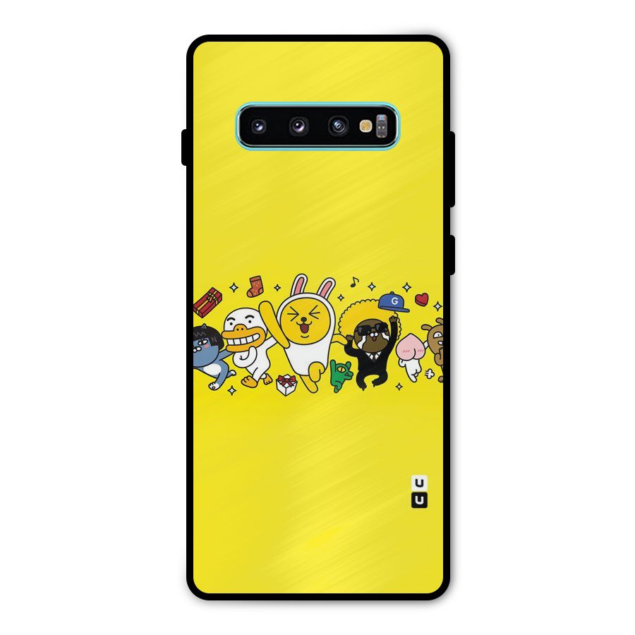 Yellow Friends Metal Back Case for Galaxy S10 Plus