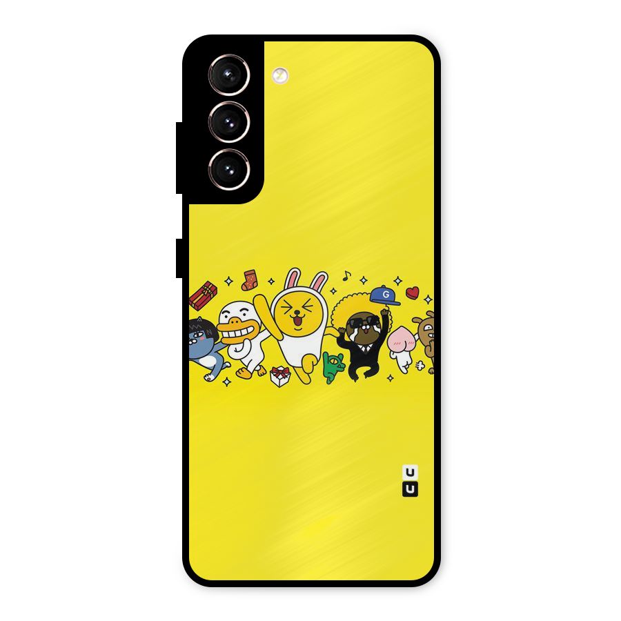Yellow Friends Metal Back Case for Galaxy S21 5G