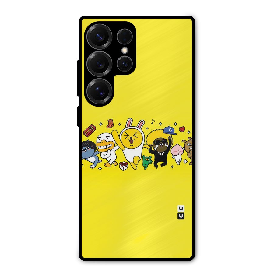 Yellow Friends Metal Back Case for Galaxy S25 Ultra
