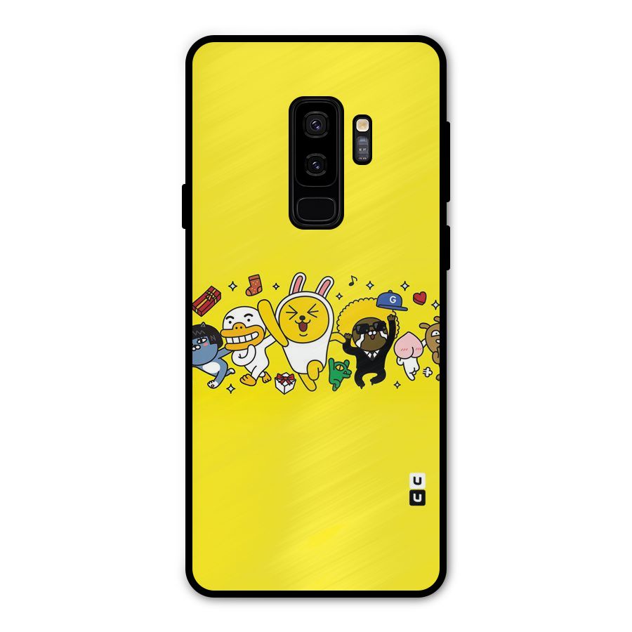 Yellow Friends Metal Back Case for Galaxy S9 Plus