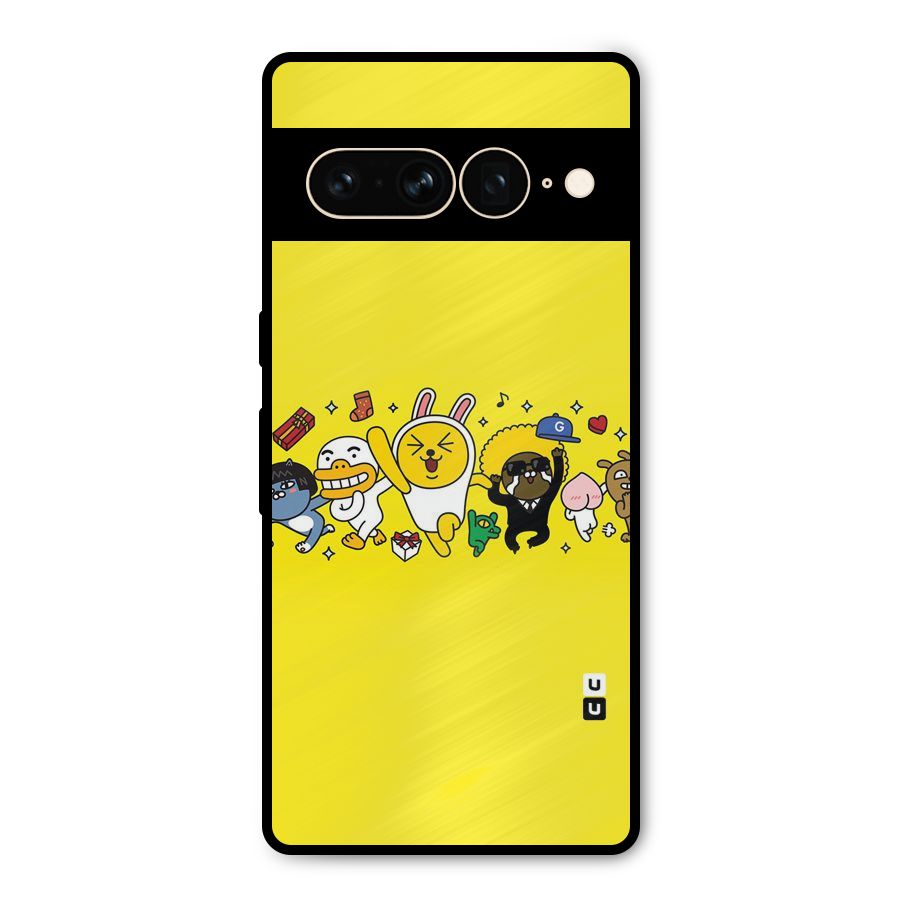 Yellow Friends Metal Back Case for Google Pixel 7 Pro