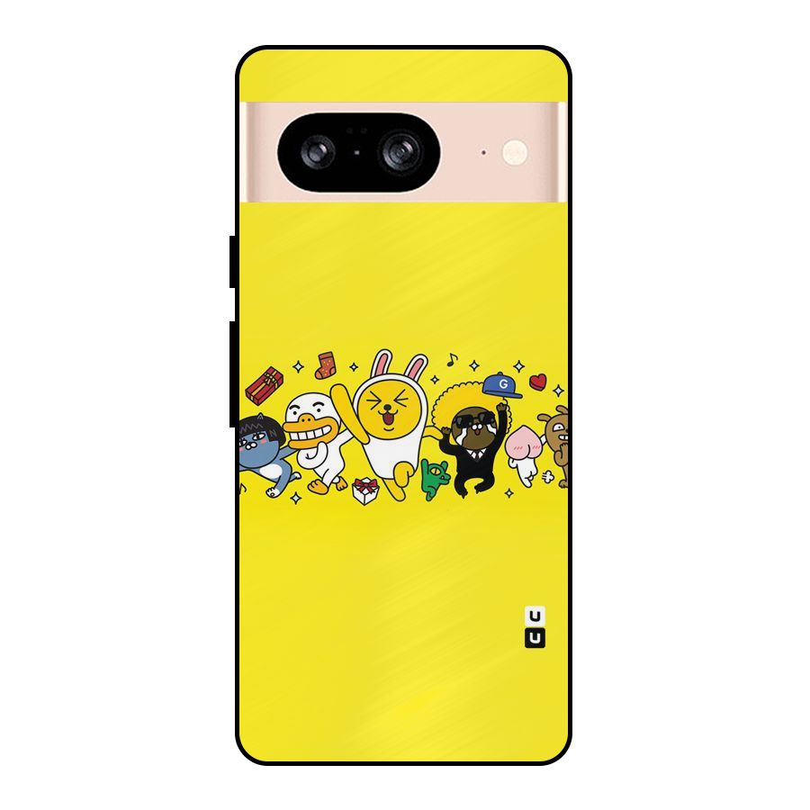 Yellow Friends Metal Back Case for Google Pixel 8