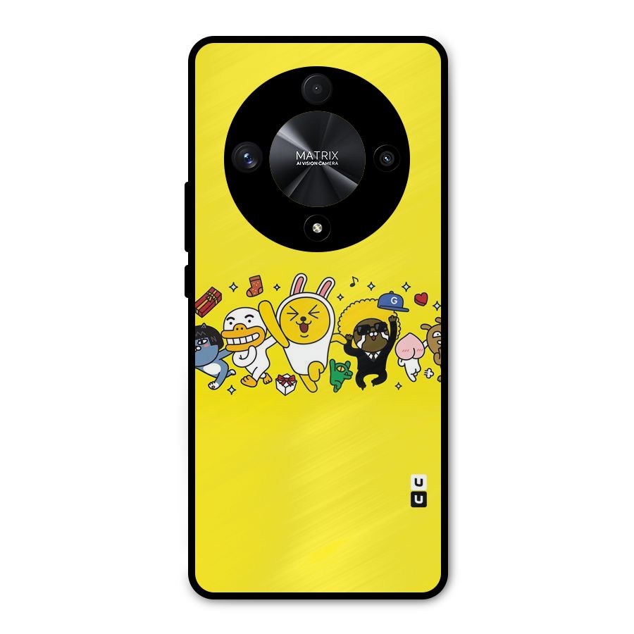 Yellow Friends Metal Back Case for Honor X9b
