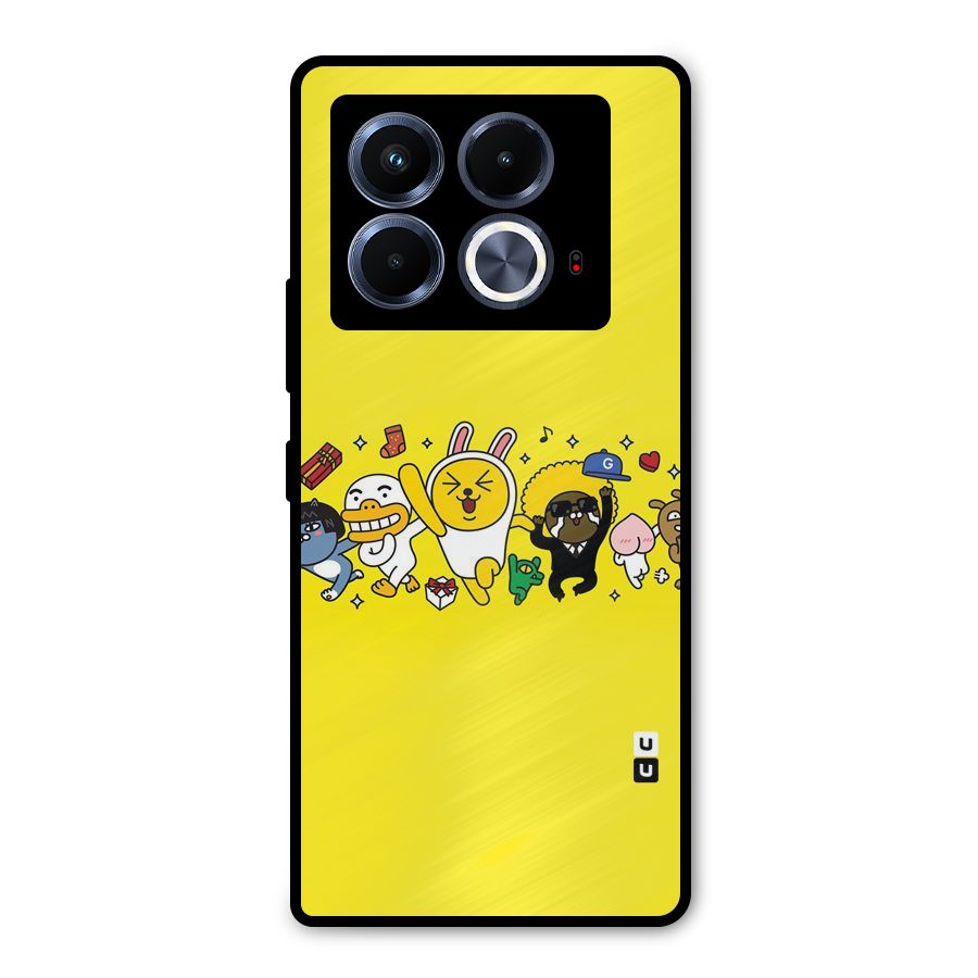 Yellow Friends Metal Back Case for Infinix Note 40 5G