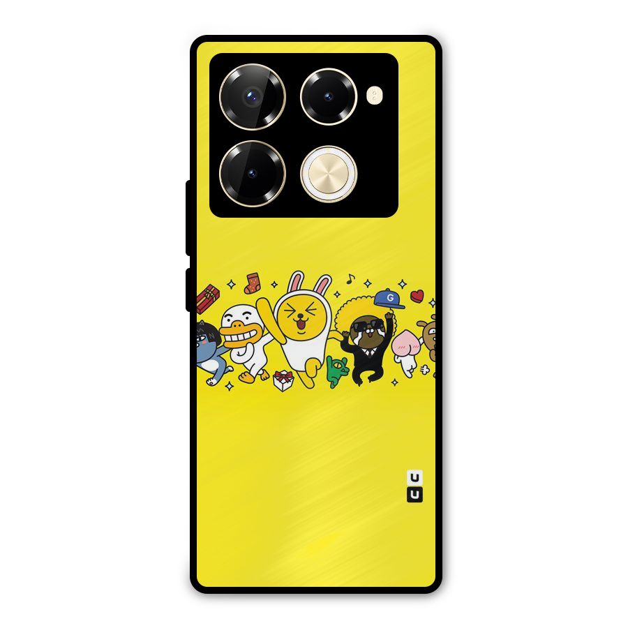Yellow Friends Metal Back Case for Infinix Note 40 Pro Plus