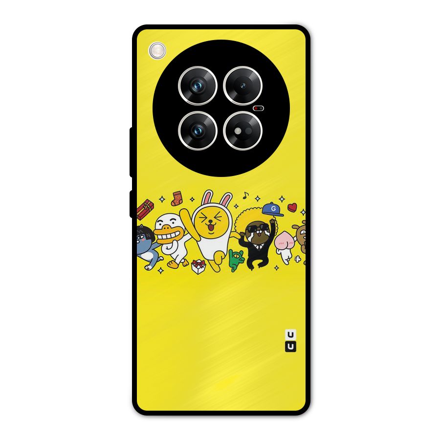 Yellow Friends Metal Back Case for Infinix Zero 40 5G