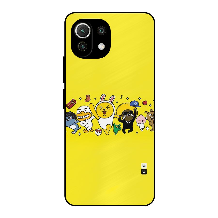 Yellow Friends Metal Back Case for Mi 11 Lite