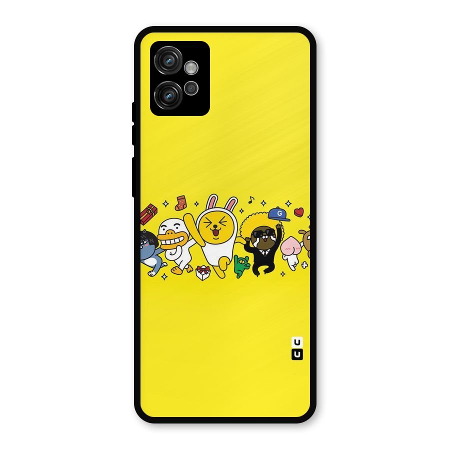 Yellow Friends Metal Back Case for Moto G32