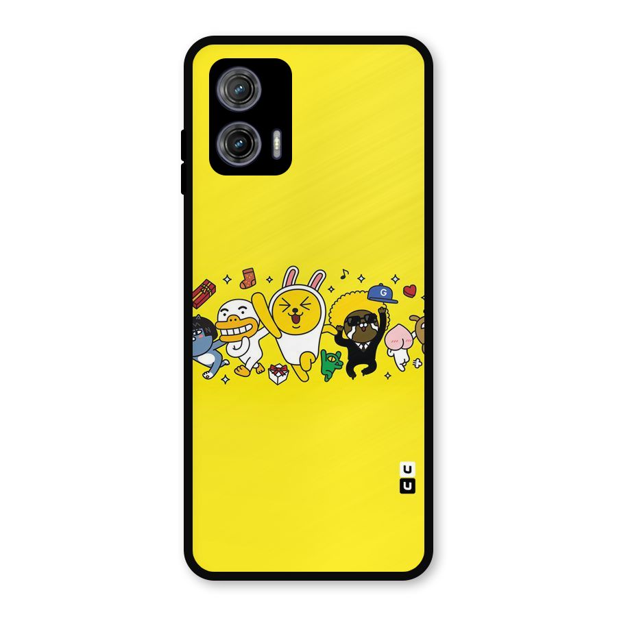 Yellow Friends Metal Back Case for Moto G73