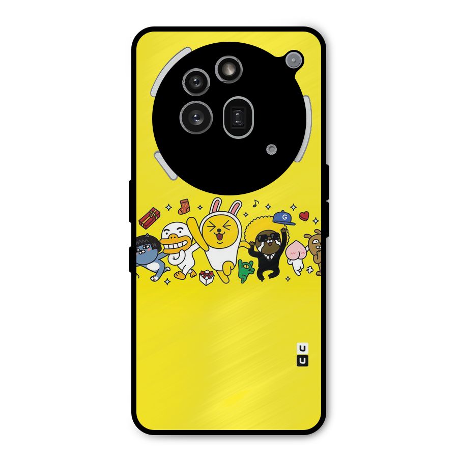 Yellow Friends Metal Back Case for Nothing Phone 3a Pro