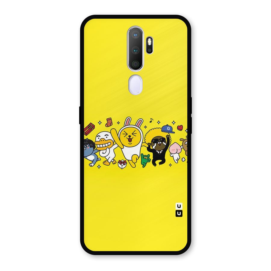 Yellow Friends Metal Back Case for Oppo A9 (2020)