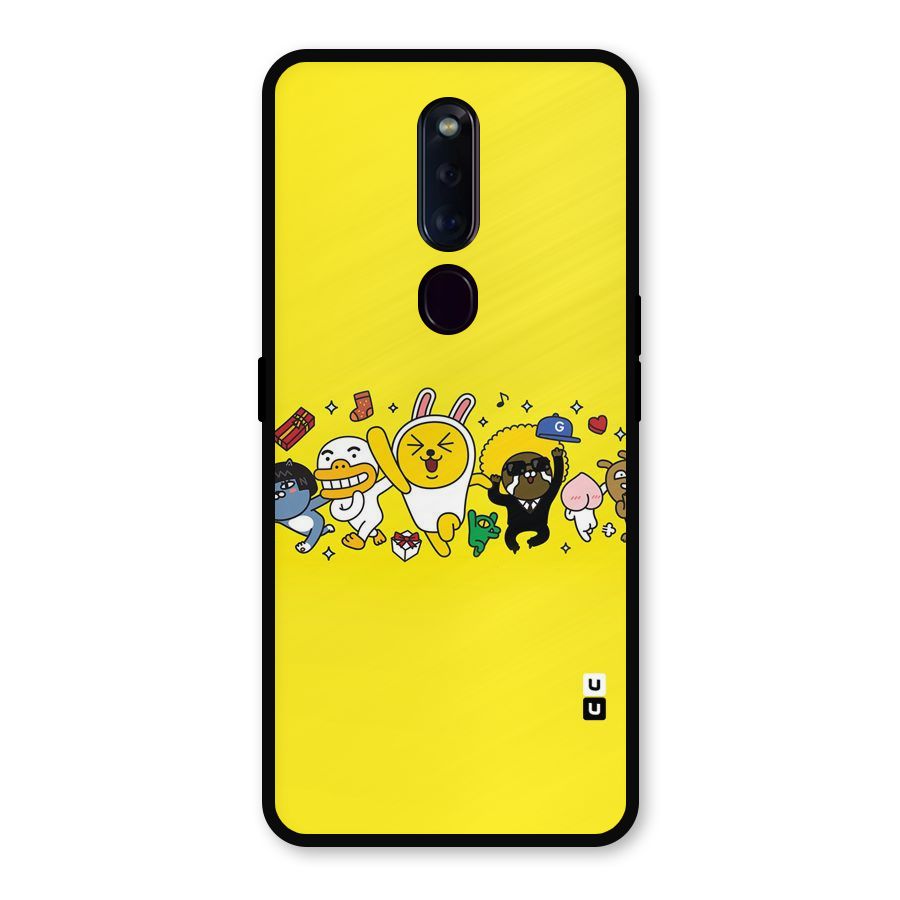 Yellow Friends Metal Back Case for Oppo F11 Pro