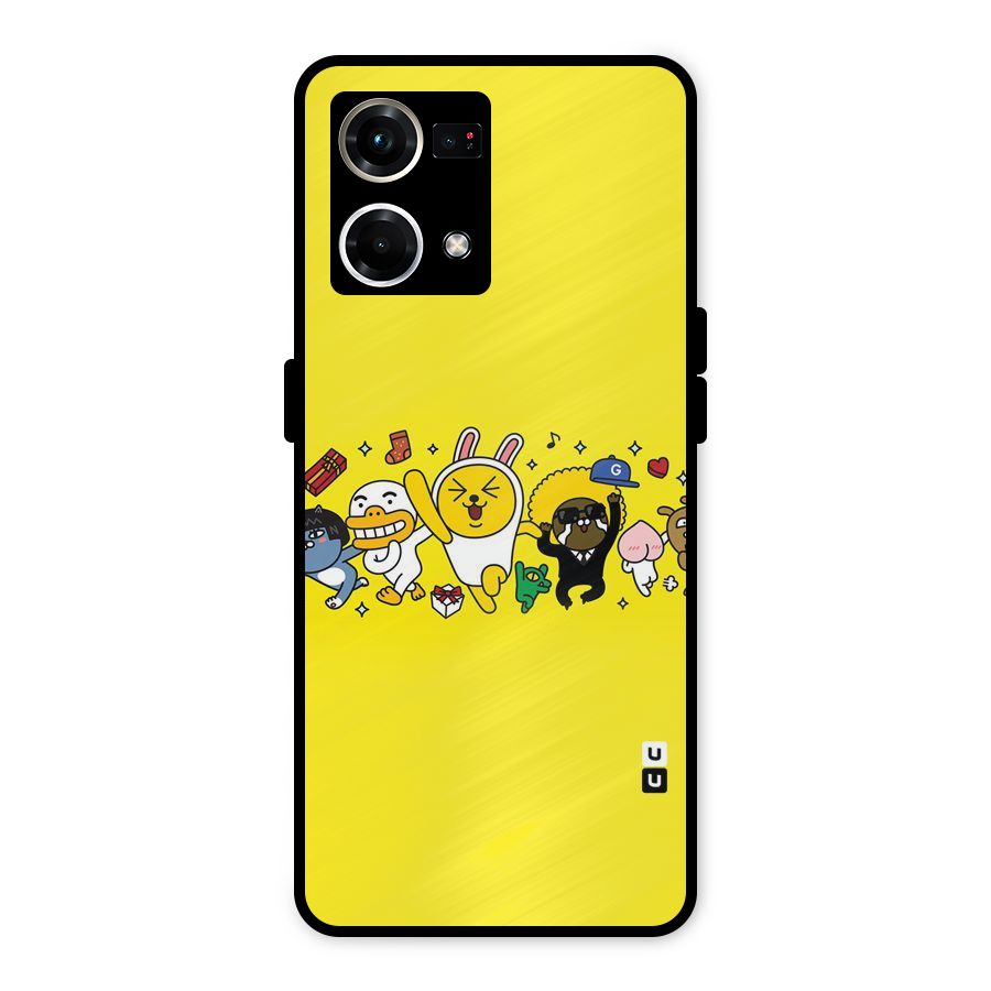 Yellow Friends Metal Back Case for Oppo F21s Pro 4G