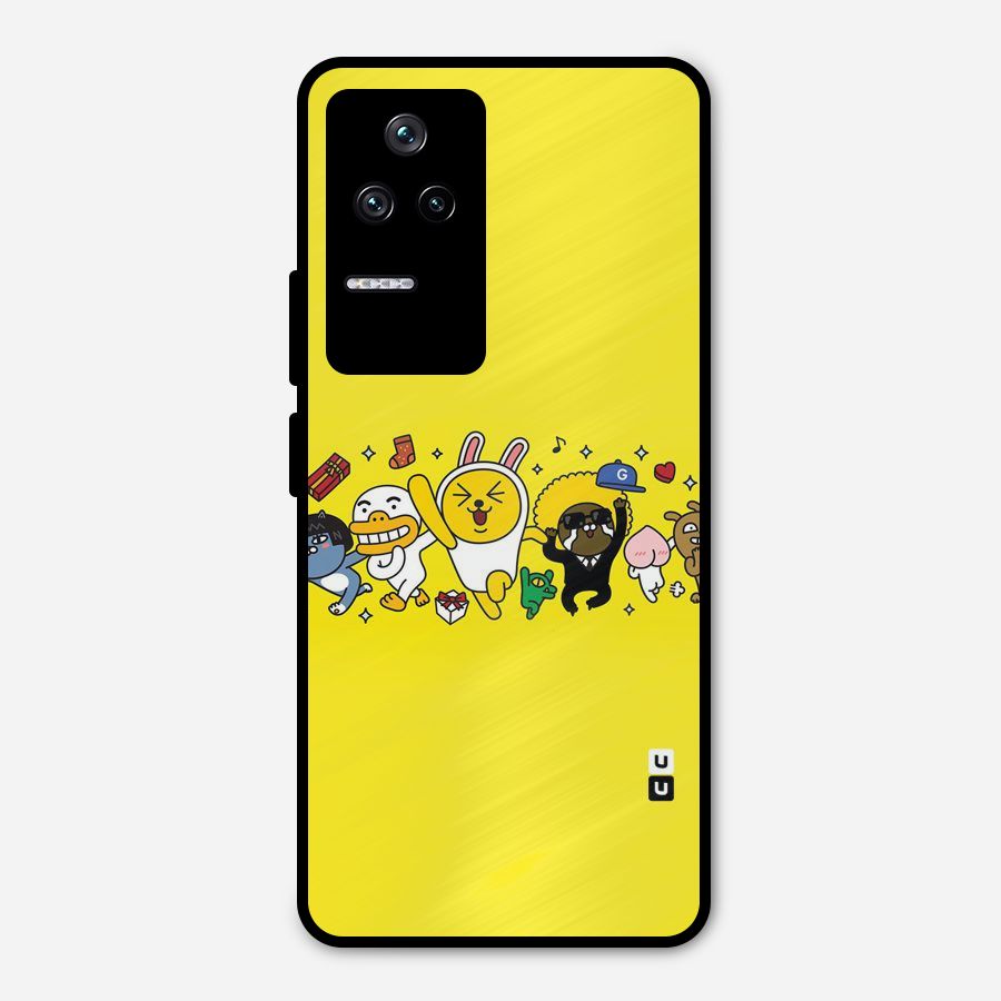 Yellow Friends Metal Back Case for Poco F4 5G