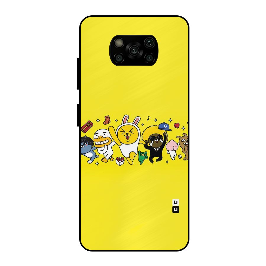 Yellow Friends Metal Back Case for Poco X3
