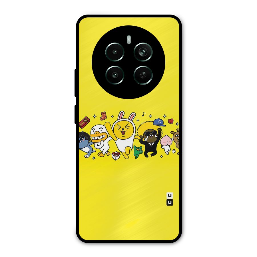 Yellow Friends Metal Back Case for Realme 12 Pro Plus