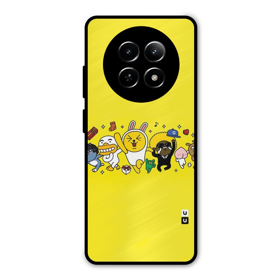Yellow Friends Metal Back Case for Realme 12x 5G