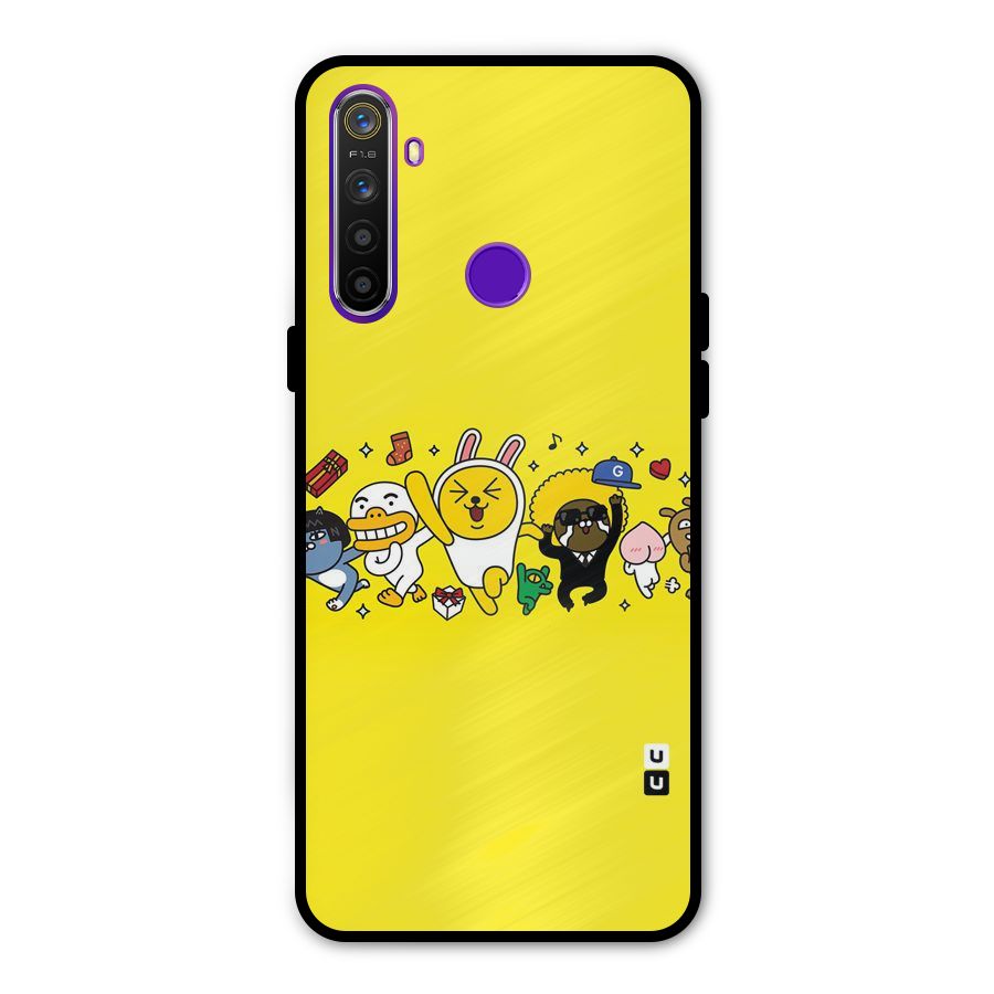Yellow Friends Metal Back Case for Realme 5i