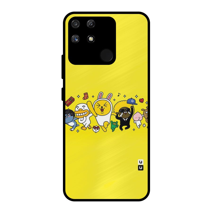 Yellow Friends Metal Back Case for Realme Narzo 50A