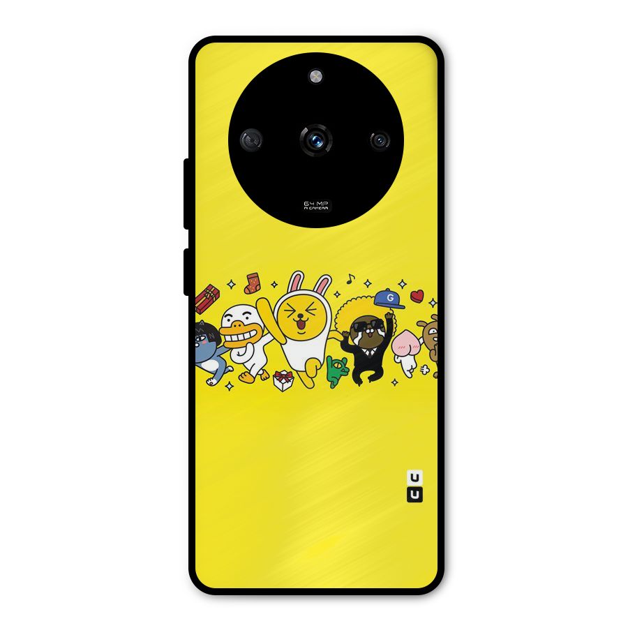 Yellow Friends Metal Back Case for Realme Narzo 60 5G