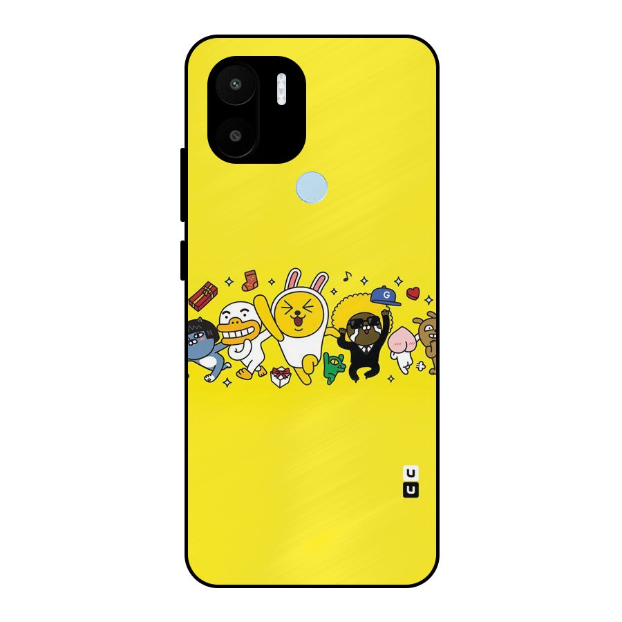 Yellow Friends Metal Back Case for Redmi A2+