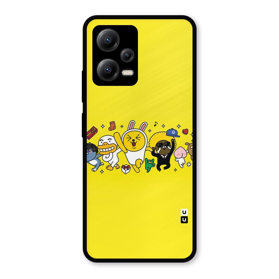 Yellow Friends Metal Back Case for Redmi Note 12 5G