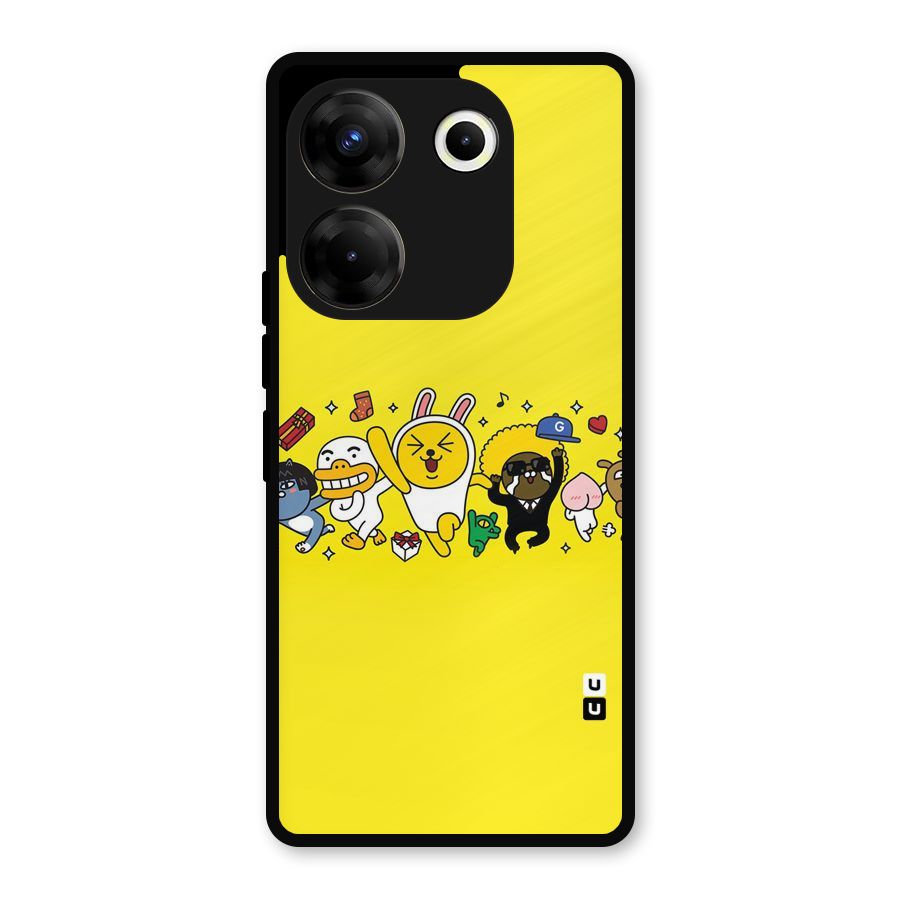 Yellow Friends Metal Back Case for Tecno Camon 20
