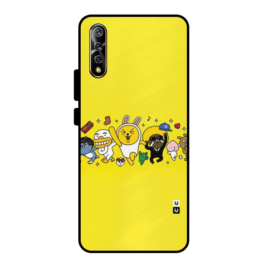 Yellow Friends Metal Back Case for Vivo S1
