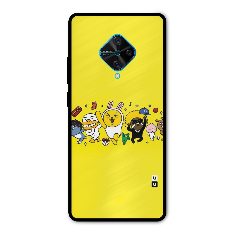 Yellow Friends Metal Back Case for Vivo S1 Pro