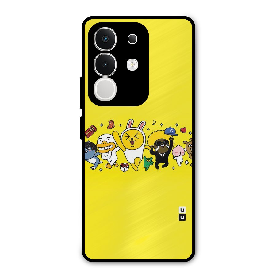 Yellow Friends Metal Back Case for Vivo T4x