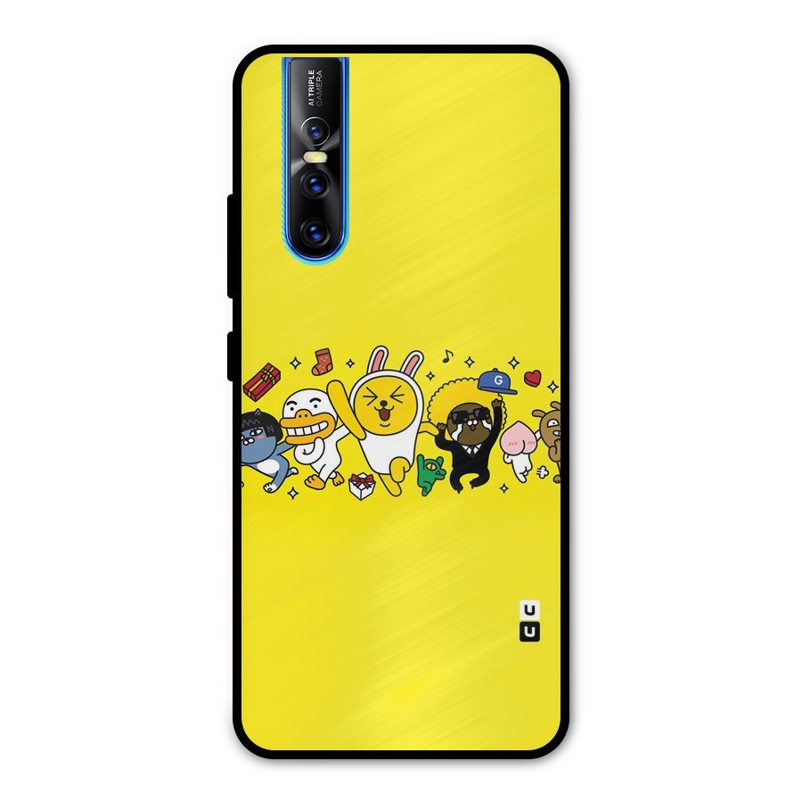 Yellow Friends Metal Back Case for Vivo V15 Pro
