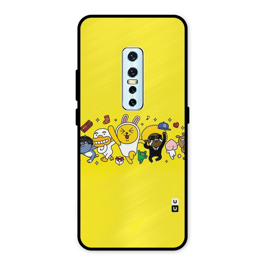 Yellow Friends Metal Back Case for Vivo V17 Pro