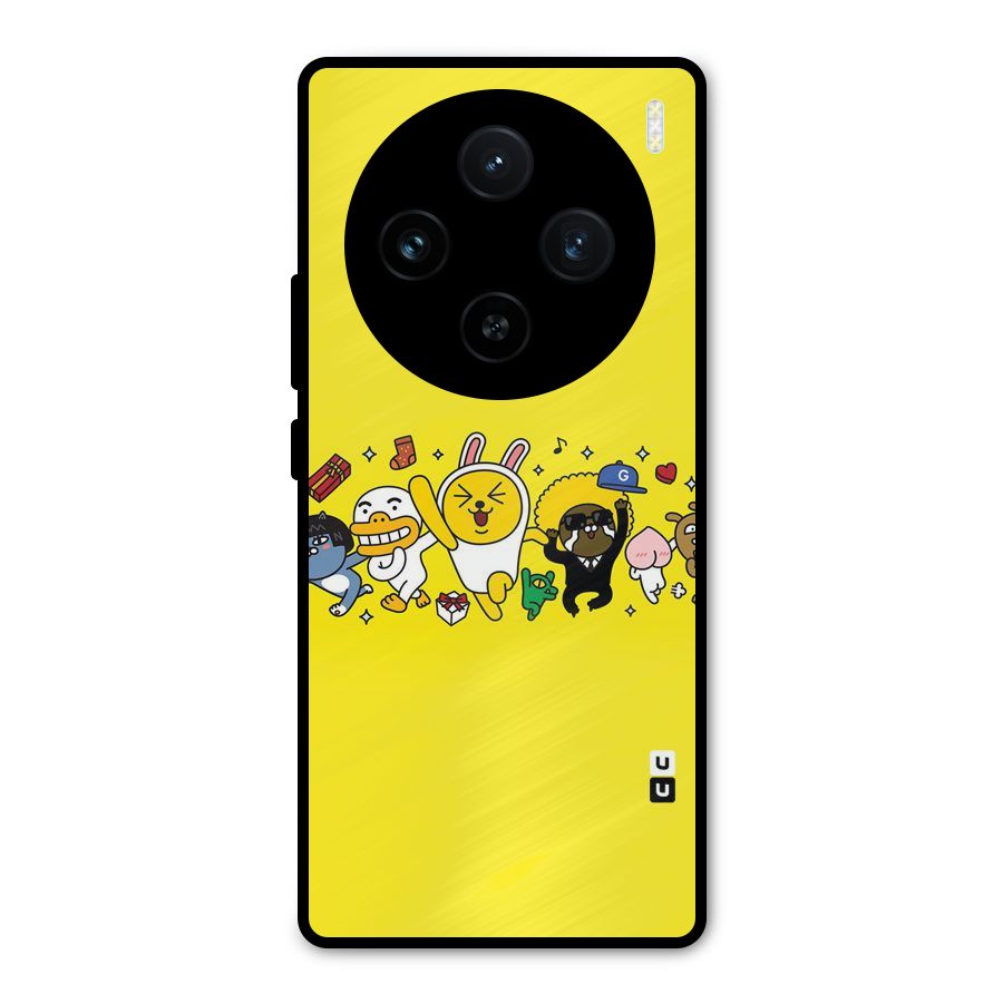 Yellow Friends Metal Back Case for Vivo X100