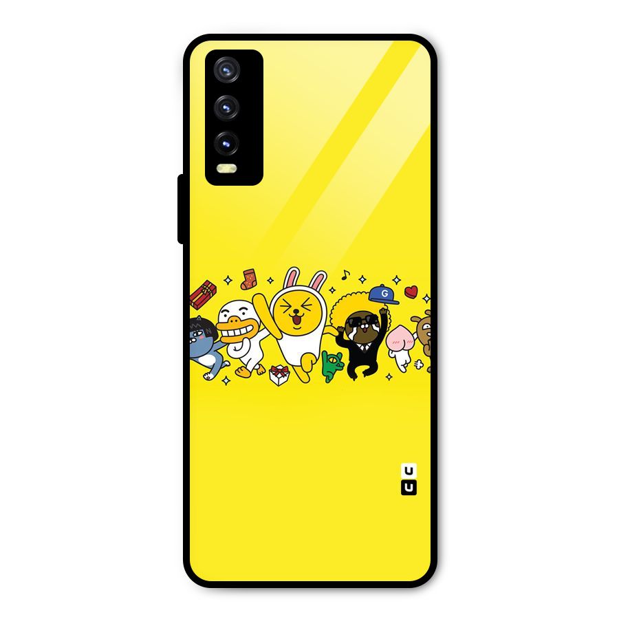 Yellow Friends Metal Back Case for Vivo Y20i