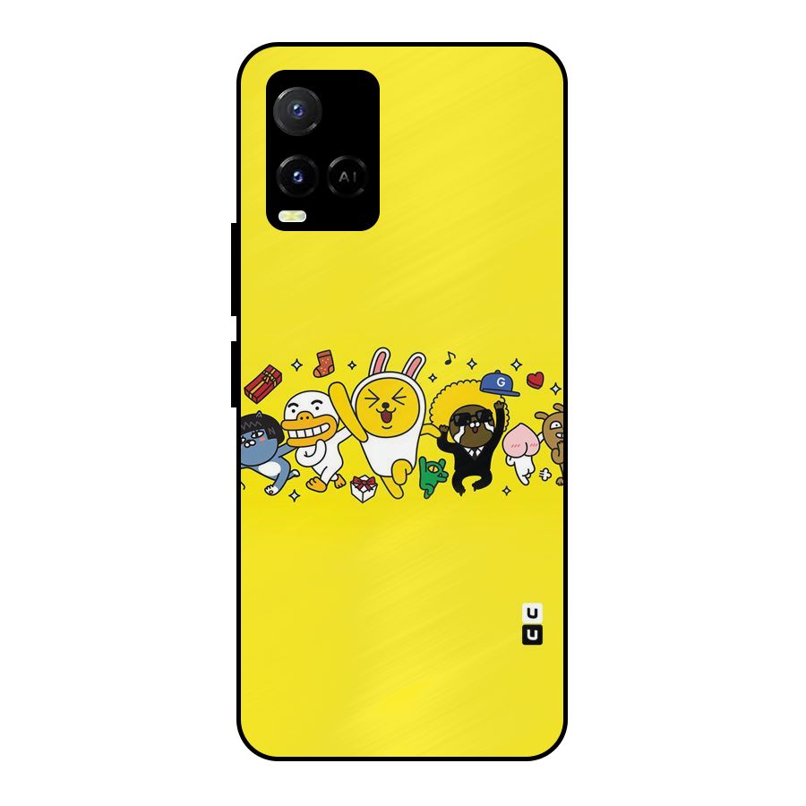 Yellow Friends Metal Back Case for Vivo Y21